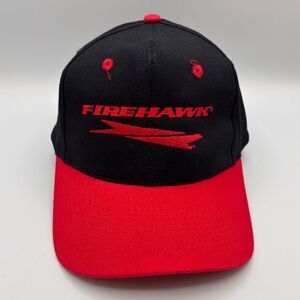 Vintage Firehawk Firestone Colorblock Red/Black Racing KC Snapback Hat